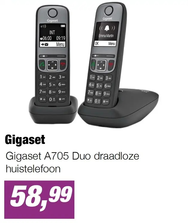 Aanbieding: Gigaset A705 Duo draadloze huistelefoon