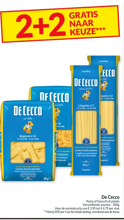 Promotie: Pasta of Gnocchi di patate