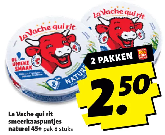 Aanbieding: Smeerkaaspuntjes naturel 45+