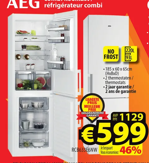 Offre: réfrigérateur combi