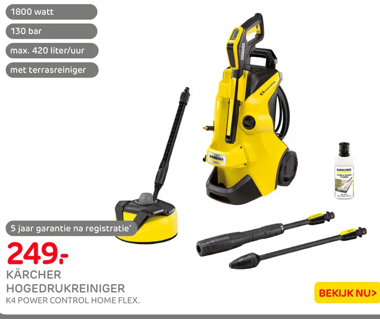 Aanbieding: Kärcher hogedrukreiniger k4 power control hom