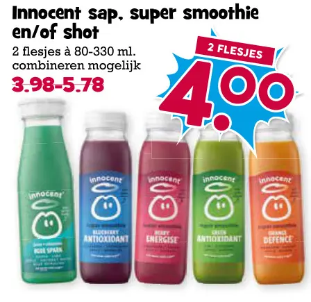 Aanbieding: Innocent sap, super smoothie en/of shot