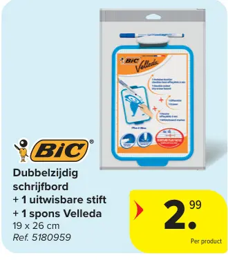 Offre: Dubbelzijdig schrijfbord
