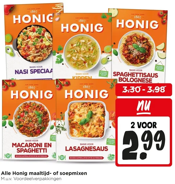 Aanbieding: Alle Honig maaltijd- of soepmixen