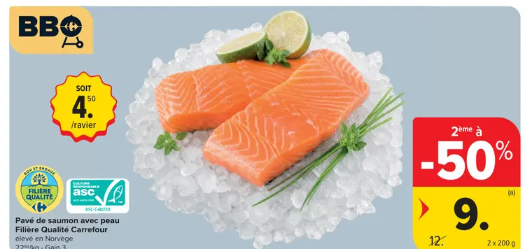 Offre: Pavé de saumon avec peau