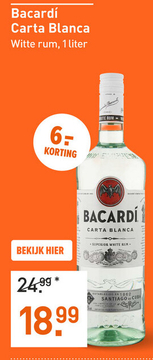 Aanbieding: Bacardí Carta Blanca 100CL Mixen