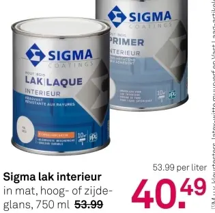 Aanbieding: Sigma lak interieur