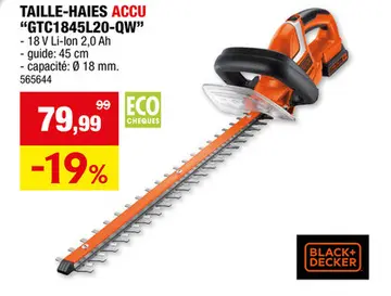 Offre: Taille-haies accu "gtc1845l20-qw"