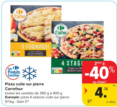 Offre: Pizza cuite sur pierre