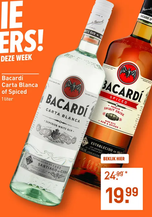 Aanbieding: Bacardí Carta Blanca 100CL