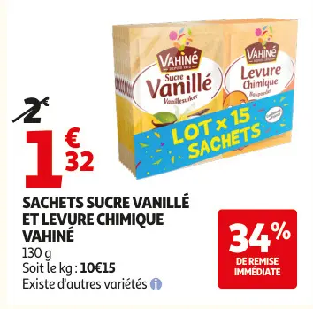 Promotie: Sachets sucre vanillé et levure chimique