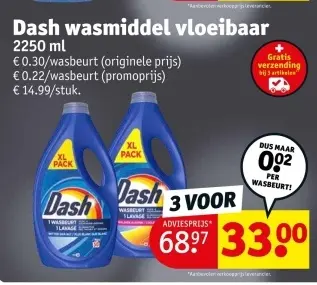 Promotie: Dash wasmiddel vloeibaar