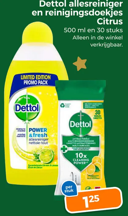 Aanbieding: Dettol allesreiniger en reinigingsdoekjes Cit