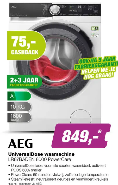 Aanbieding: UniversalDose wasmachine LR87BADEN 8000 Power