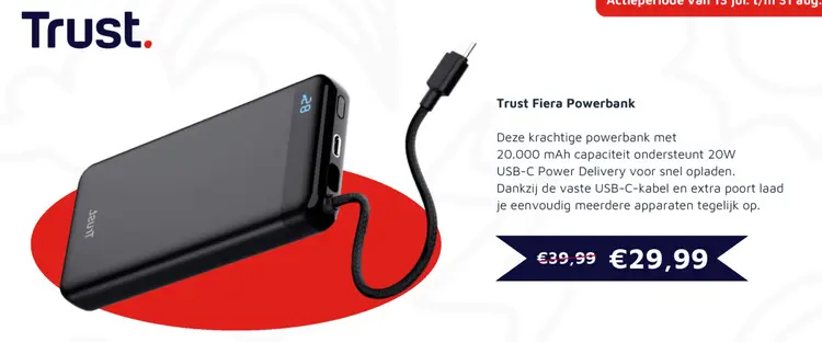 Aanbieding: Trust Fiera Powerbank