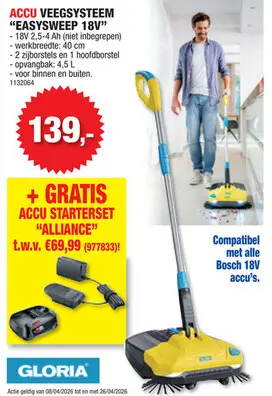 Promotie: Accu veegsysteem "easysweep 18v"
