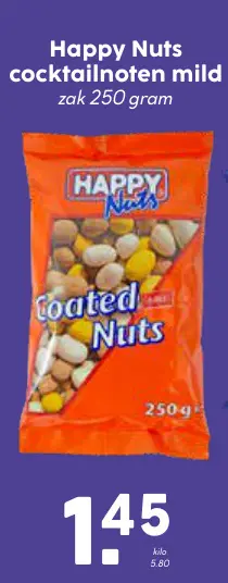 Aanbieding: Happy Nuts cocktailnoten mild