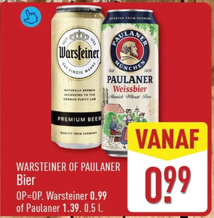Aanbieding: Warsteiner of Paulaner Bier