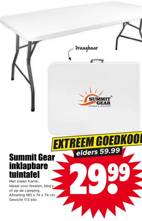 Aanbieding: inklapbare tuintafel