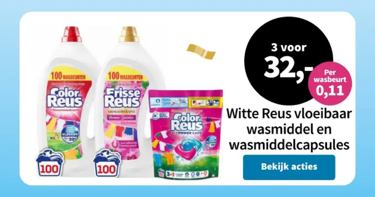 Aanbieding: Witte Reus vloeibaar wasmiddel en wasmiddelca