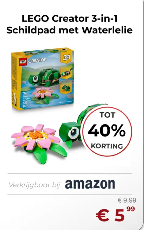 Aanbieding: Creator 3-in-1 Schildpad met Waterlelie
