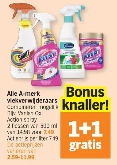 Promotie: Alle A-merk vlekverwijderaars