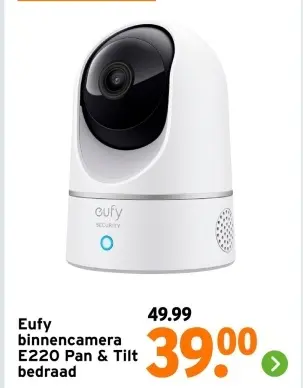 Aanbieding: Eufy binnencamera E220 Pan & Tilt bedraad