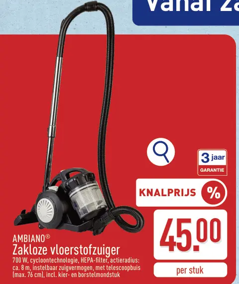 Promotie: Zakloze vloerstofzuiger