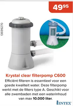 Aanbieding: Krystal clear filterpomp C600