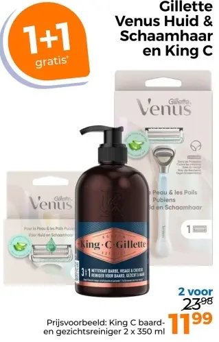Aanbieding: Gillette Venus Huid & Schaamhaar en King C