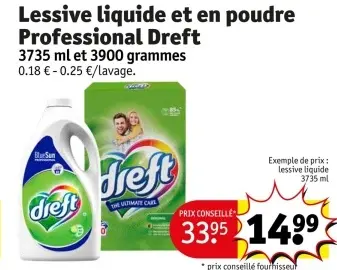 Offre: Lessive liquide et en poudre Professional Dre