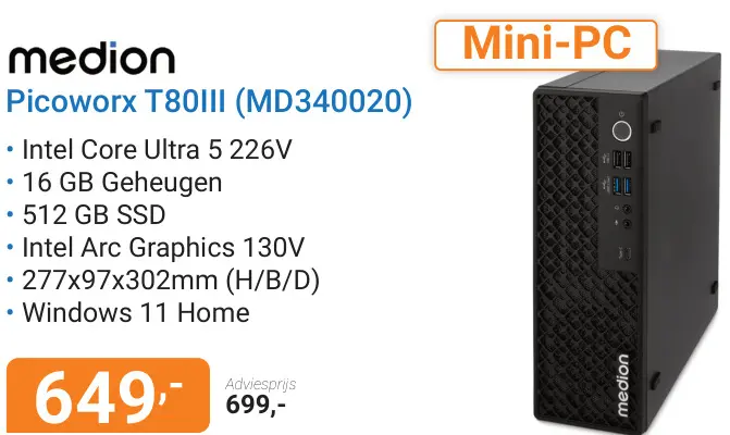 Aanbieding: Picoworx T80III (MD340020) Mini-PC