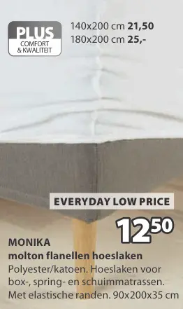 Promotie: molton flanellen hoeslaken