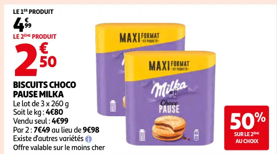 Offre: Biscuits choco pause