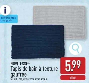 Offre: Tapis de bain à texture gaufrée