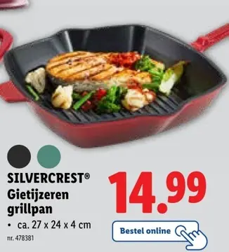 Aanbieding: Gietijzeren grillpan
