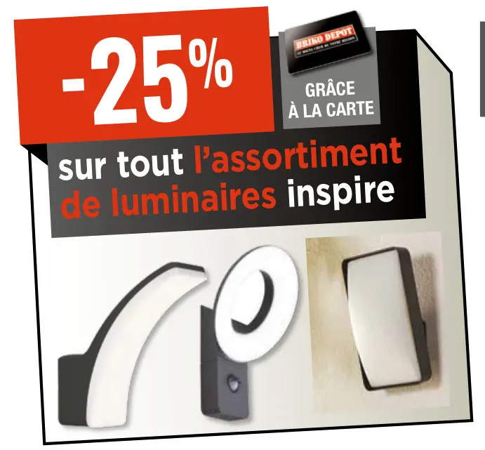 Offre: Tout l'assortiment de luminaires Inspire