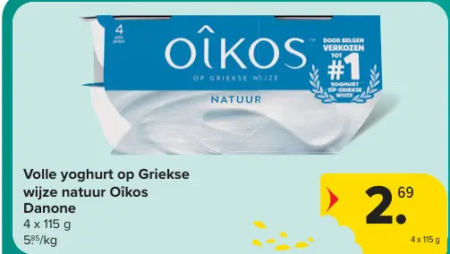 Aanbieding: Volle yoghurt op Griekse wijze natuur Oîkos