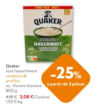 Offre: flocons d'avoine