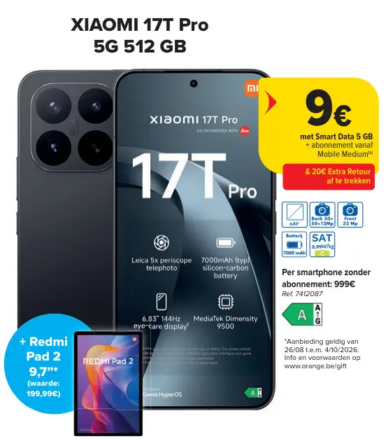 Promotie: XIAOMI 17T Pro 5G 512 GB
