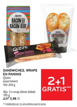 Aanbieding: Sandwiches, wraps en paninis