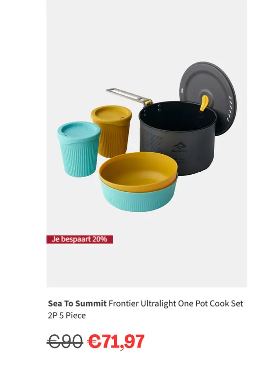 Aanbieding: Frontier Ultralight One Pot Cook Set