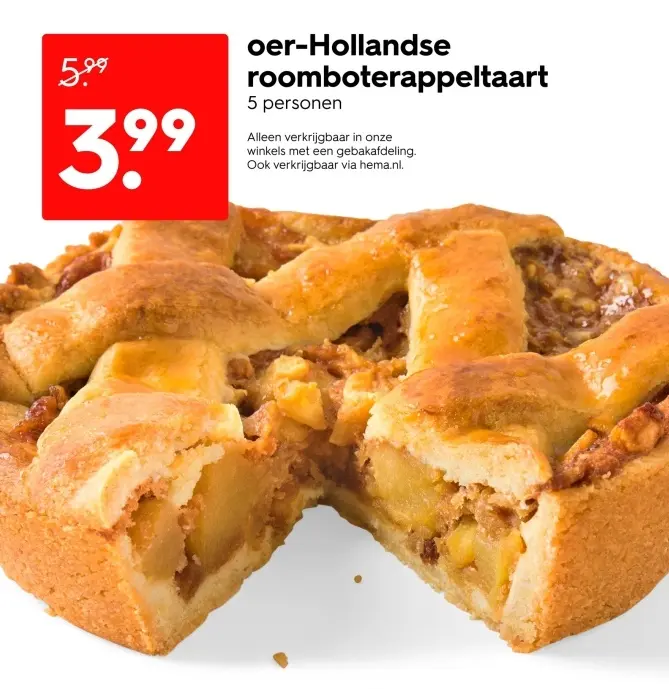 Aanbieding: oer-Hollandse roomboterappeltaart