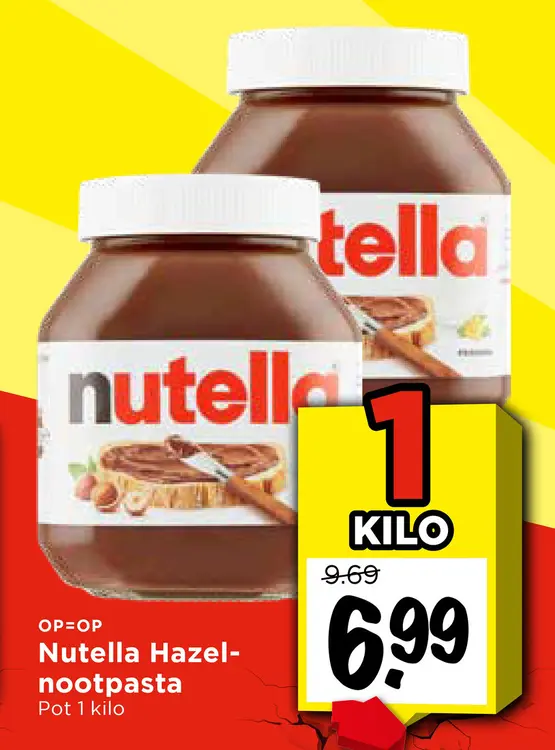 Aanbieding: Nutella Hazelnootpasta