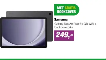 Aanbieding: Galaxy Tab A9 Plus 64 GB WiFi + bookcovergrijs