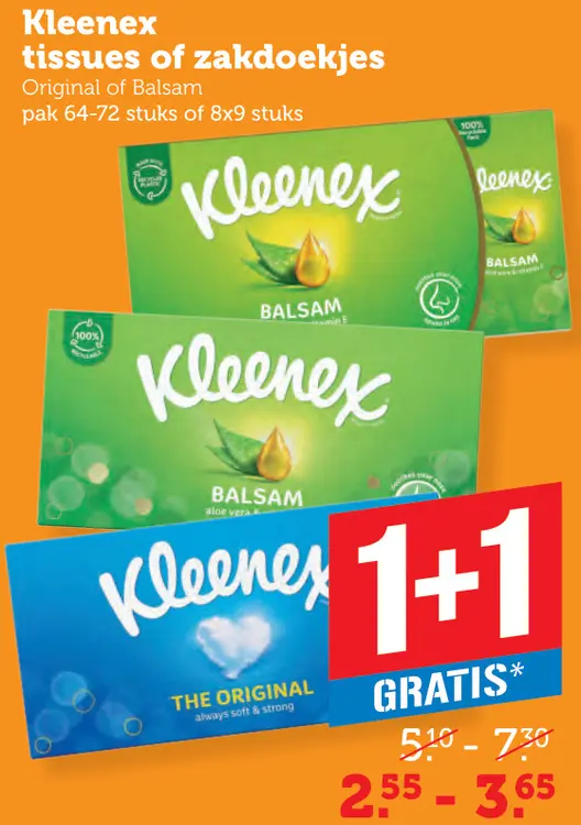 Aanbieding: Kleenex tissues of zakdoekjes