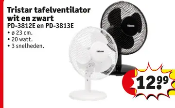 Aanbieding: Tristar tafelventilator wit en zwart