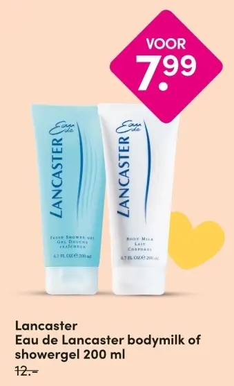 Aanbieding: Eau de Lancaster bodymilk of showergel 200 ml