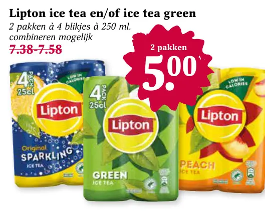 Aanbieding: Lipton ice tea en/of ice tea green
