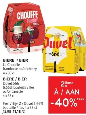 Offre: Bière framboise ou cherry, Duvel 666